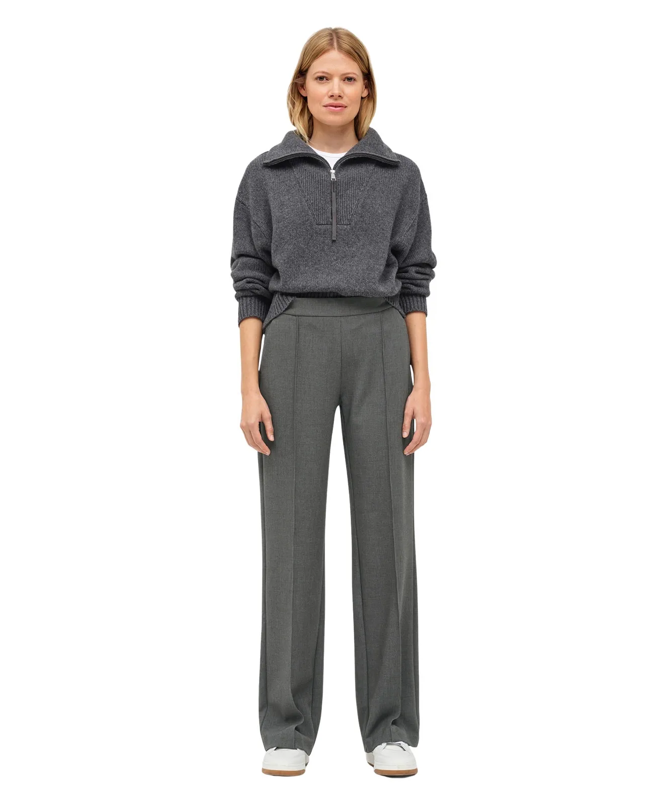 MAC Chiara Smart Hose in grauer Woll-Optik