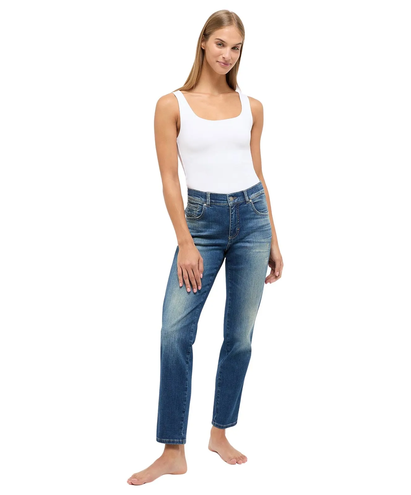 Angels 7/8 Jeans Darleen Crop TU in Dirty Blue Used Destroyed
