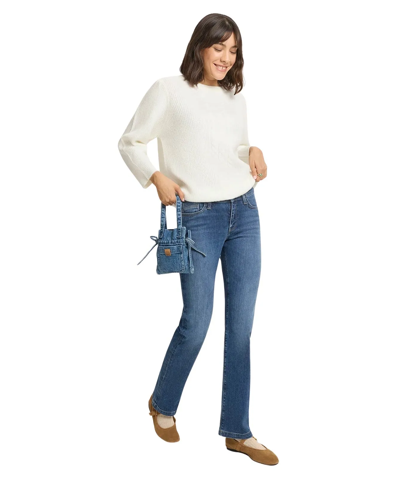 Cross Bootcut Jeans Lauren in Dark Mid Blue