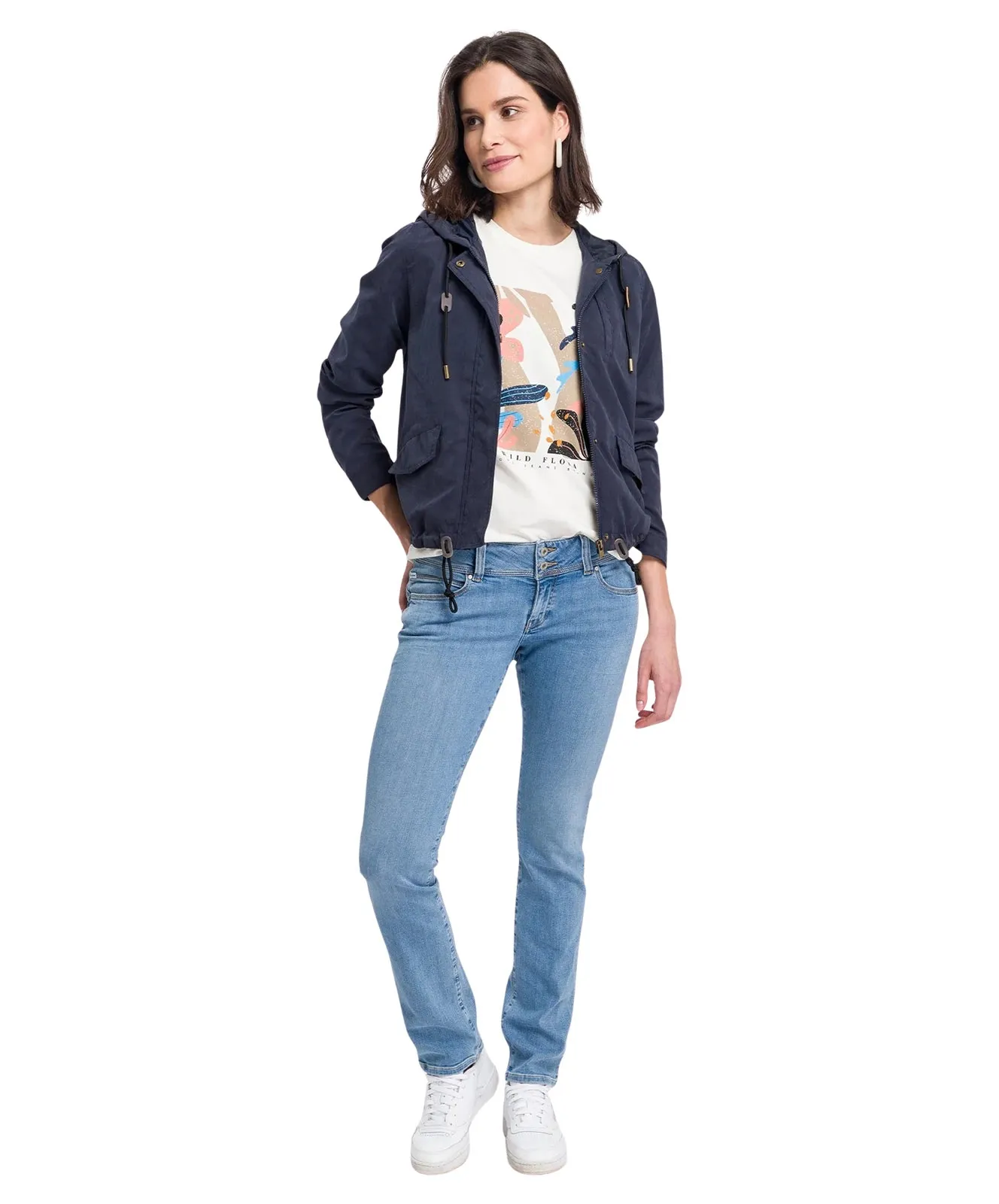 Cross Straight Jeans Loie in Mid Blue Used