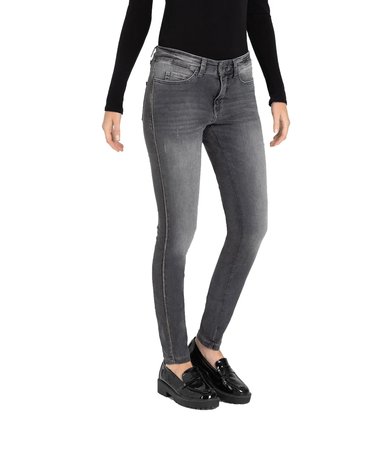 MAC Skinny Jeans Dream Skinny Chain Galloon in Ash Net Wash
