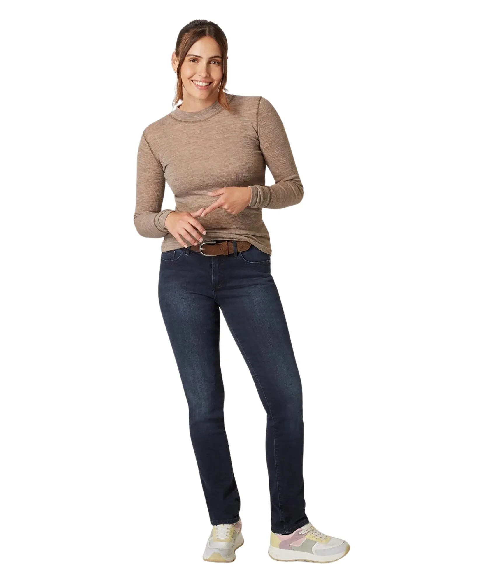 Paddocks Slim Fit Jeans Lia in Blue Black Used Moustache