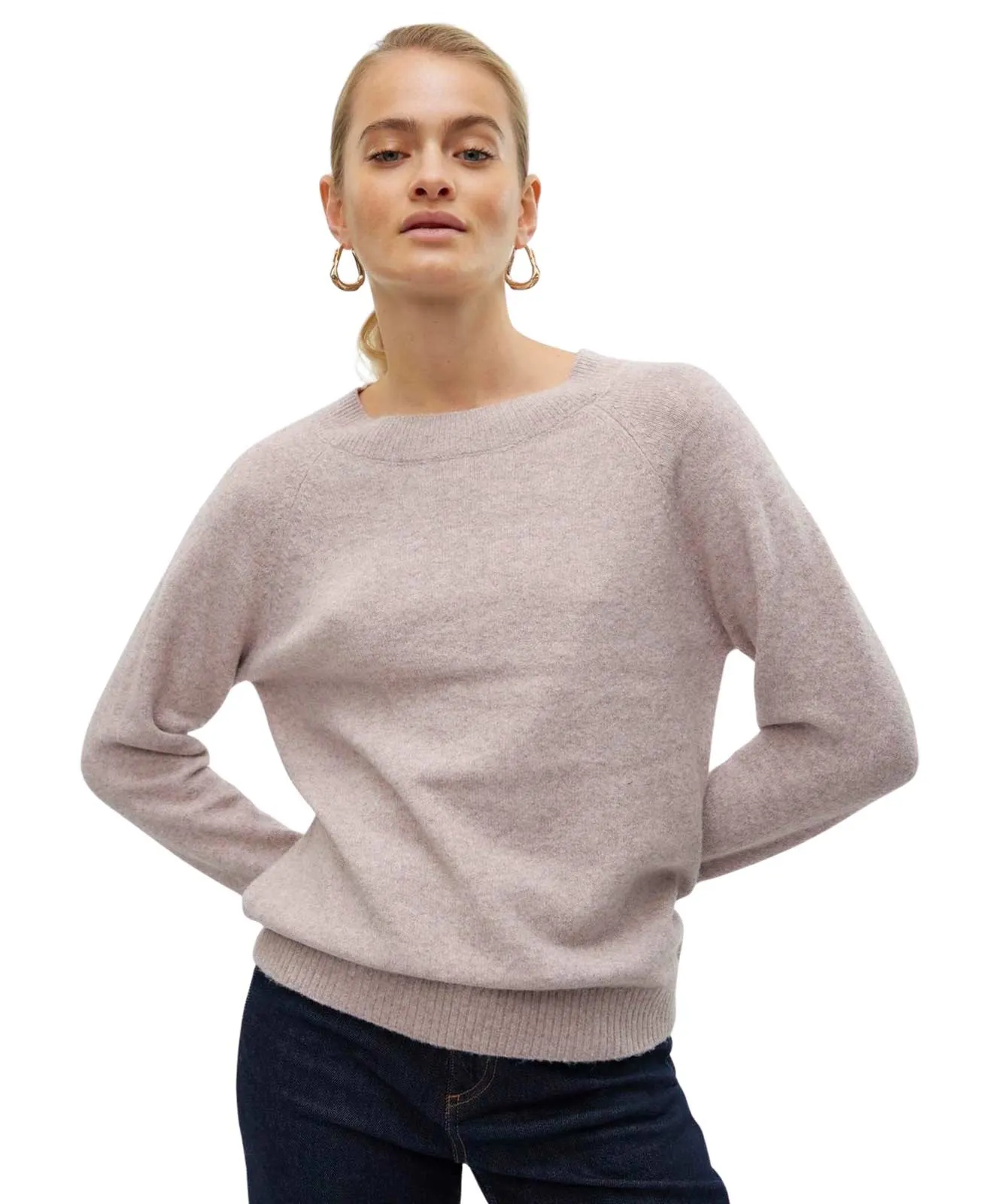 Vero Moda Strickpullover Doffy in Woodrose Melange