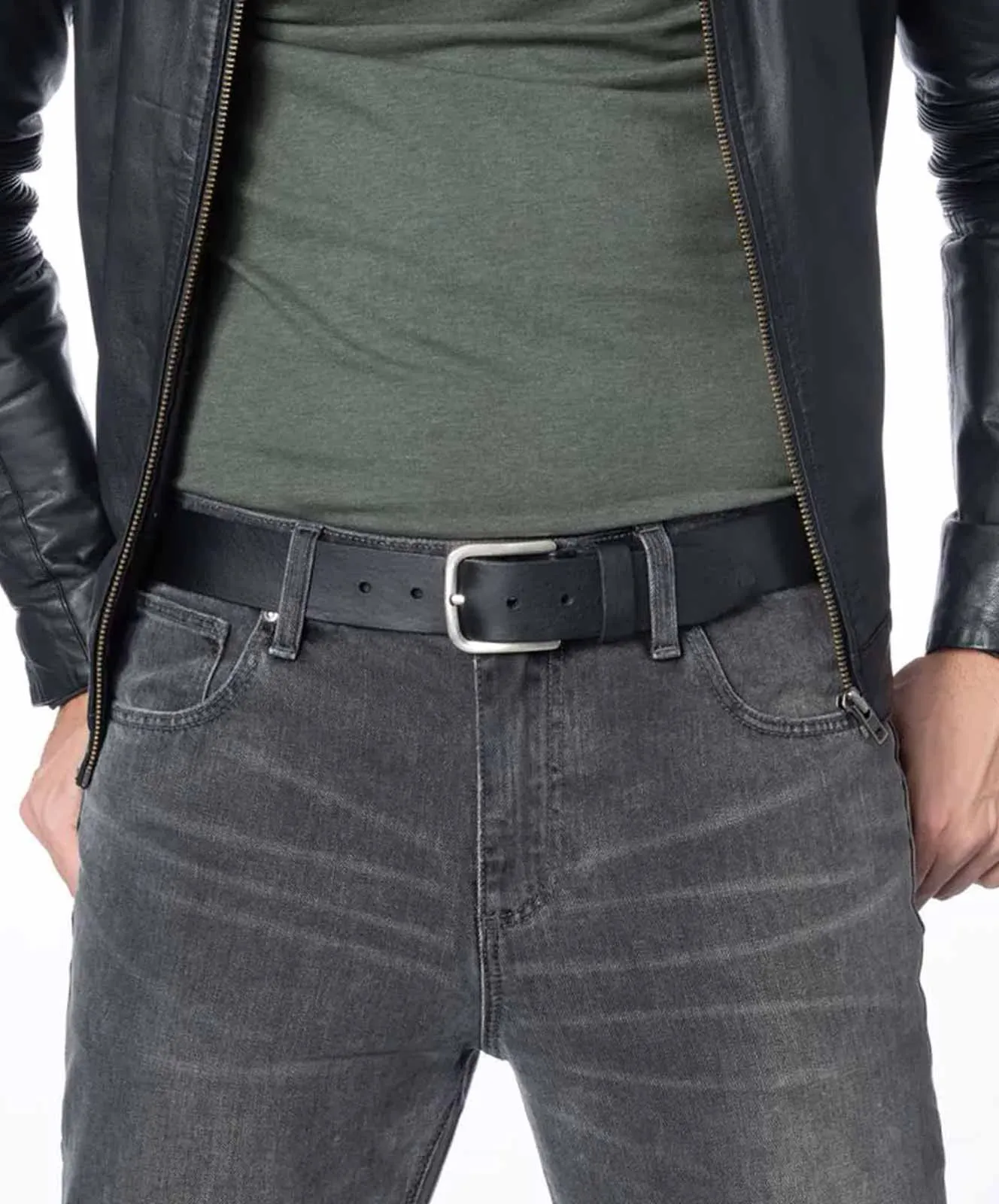 Bernd Götz Ledergürtel 402807 - 4cm Walkleder Gürtel in Schwarz