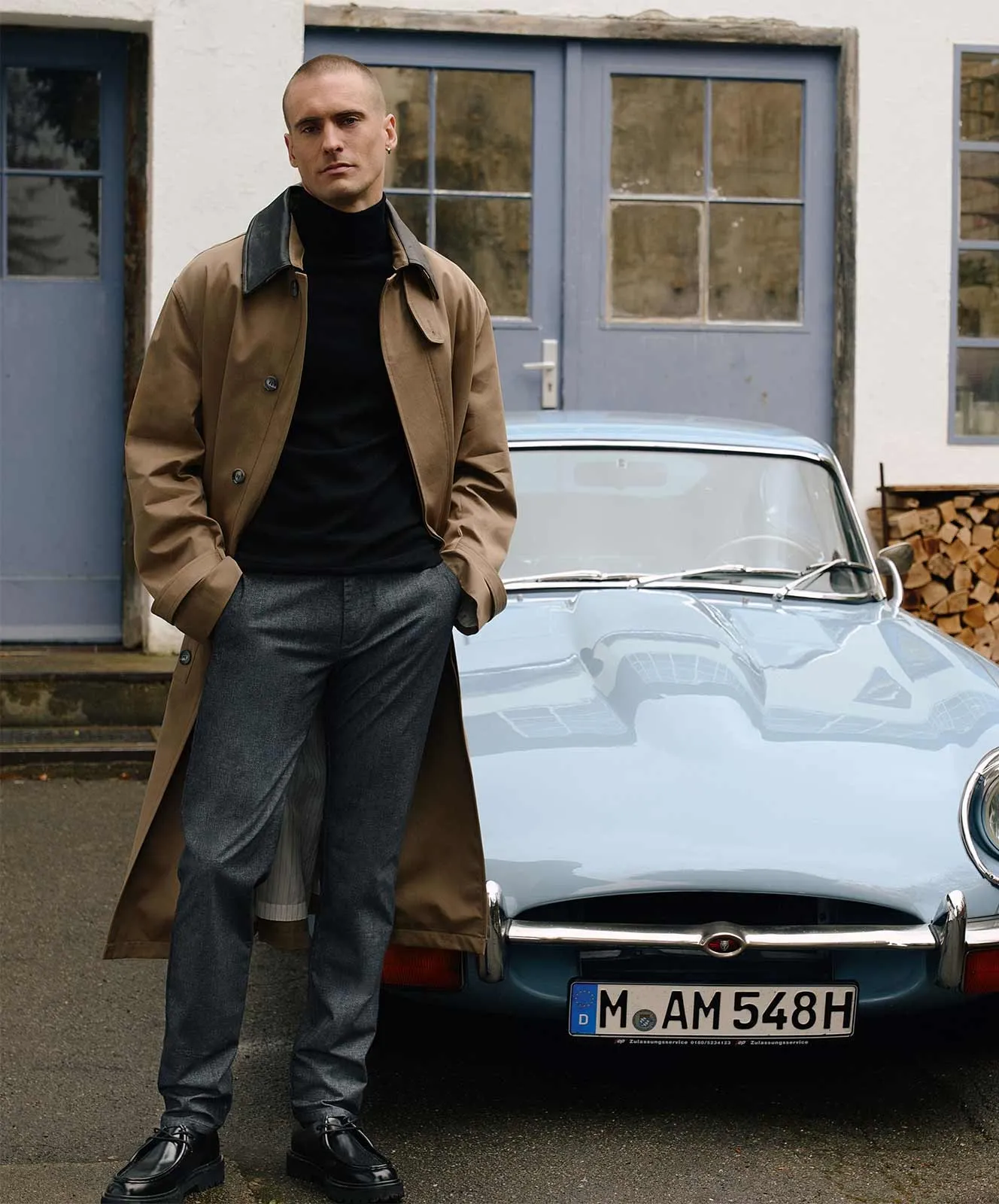 MAC Chino Hose Lennox in Midnight Blue Printed