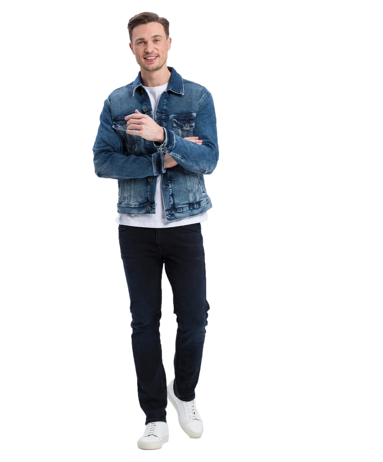 Cross Slim Fit Jeans Damien in Blue Black