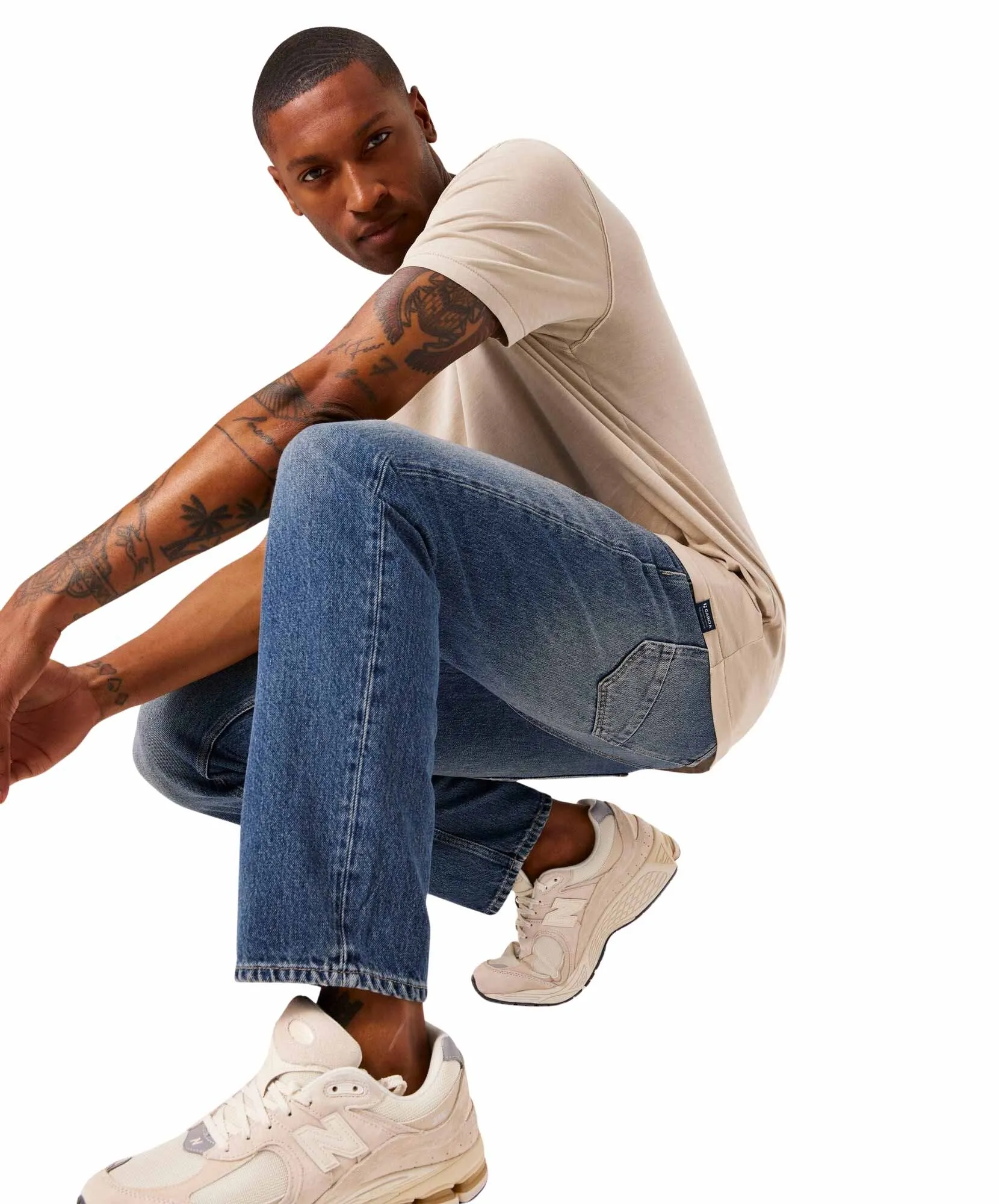 Garcia Maurizio Dad Fit Jeans in Mittelblau