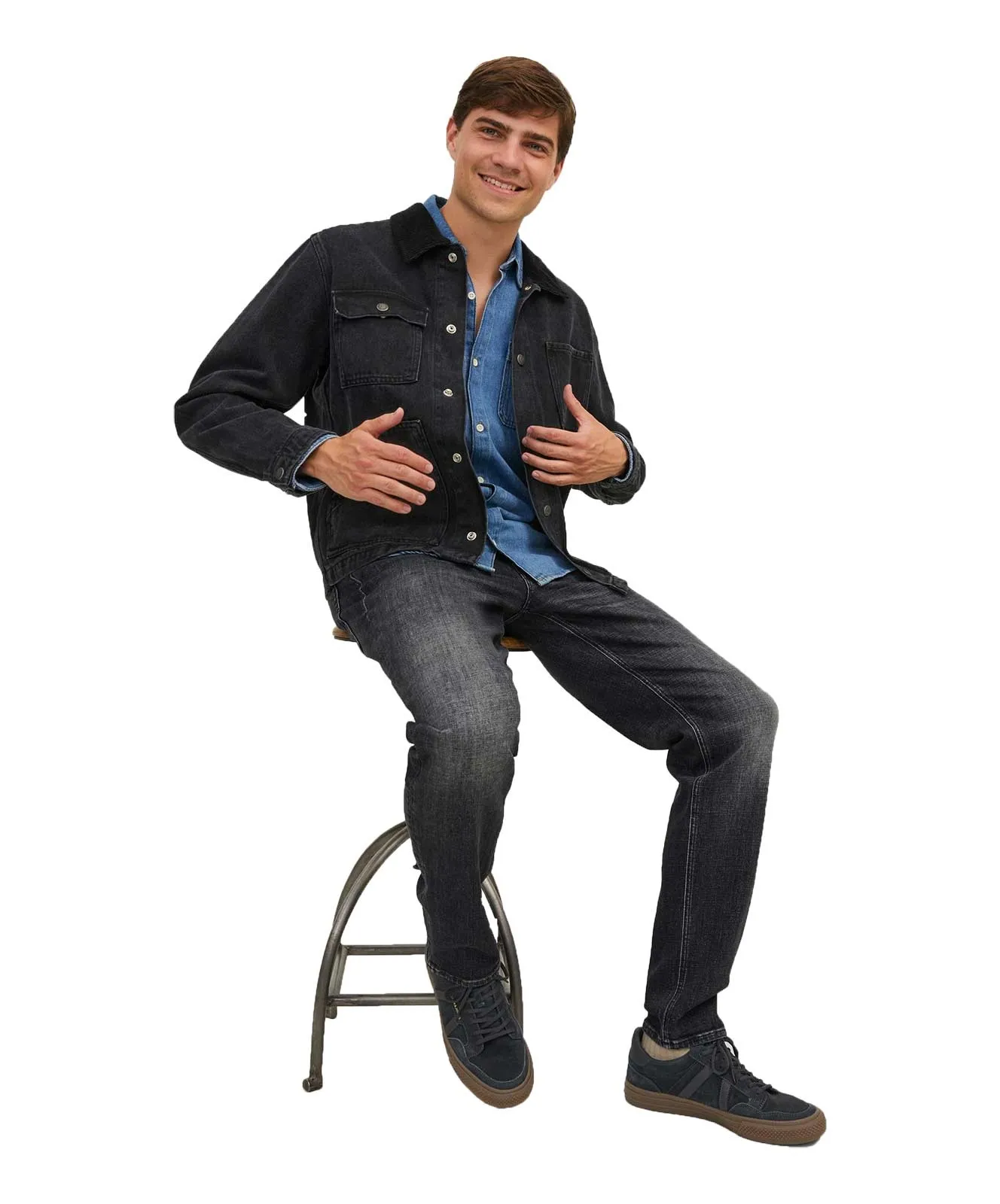 Jack & Jones Loose Fit Jeans Mike Original in Black Denim