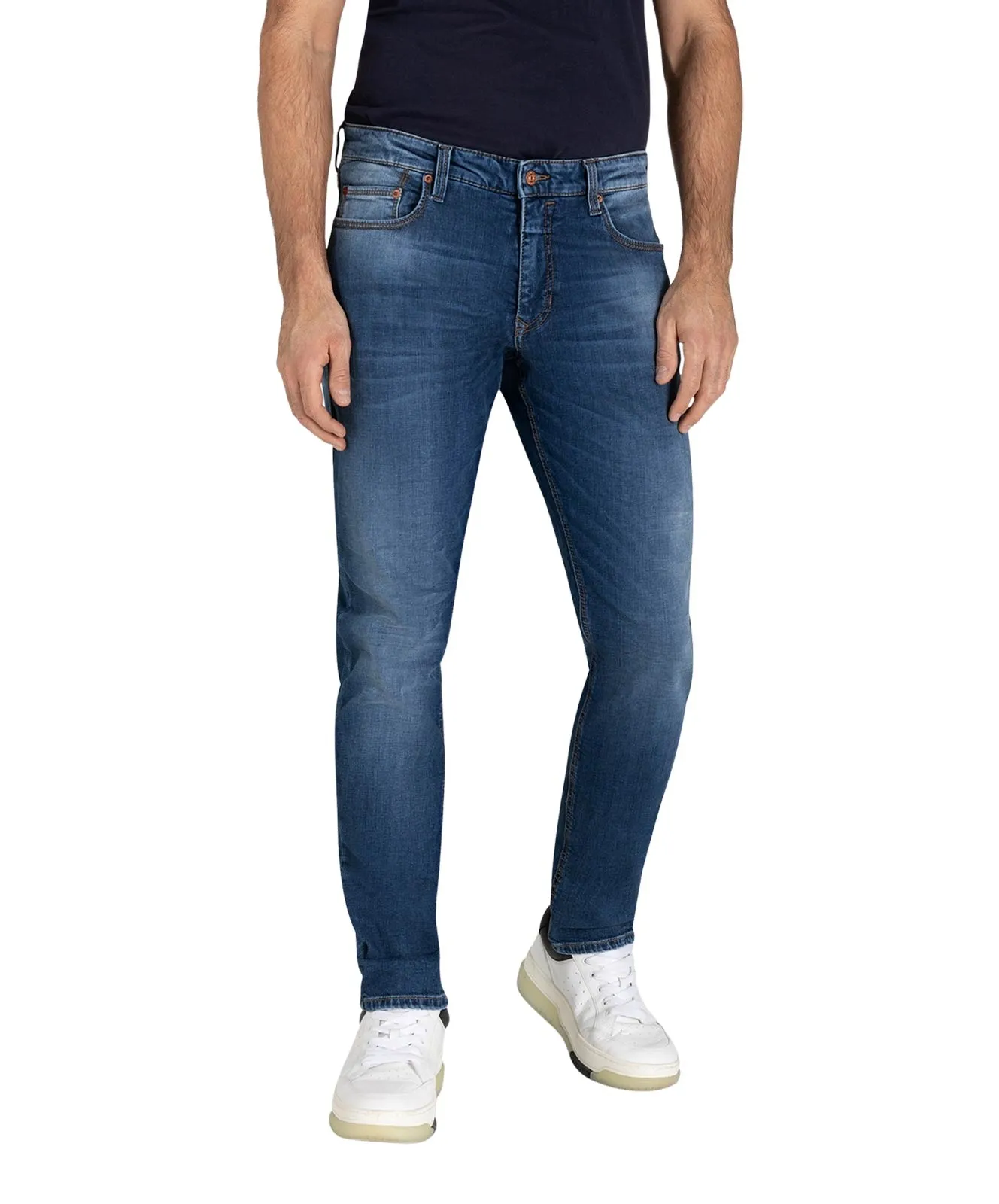 MAC Tapered Jeans Greg in Mid Blue Vintage Wash