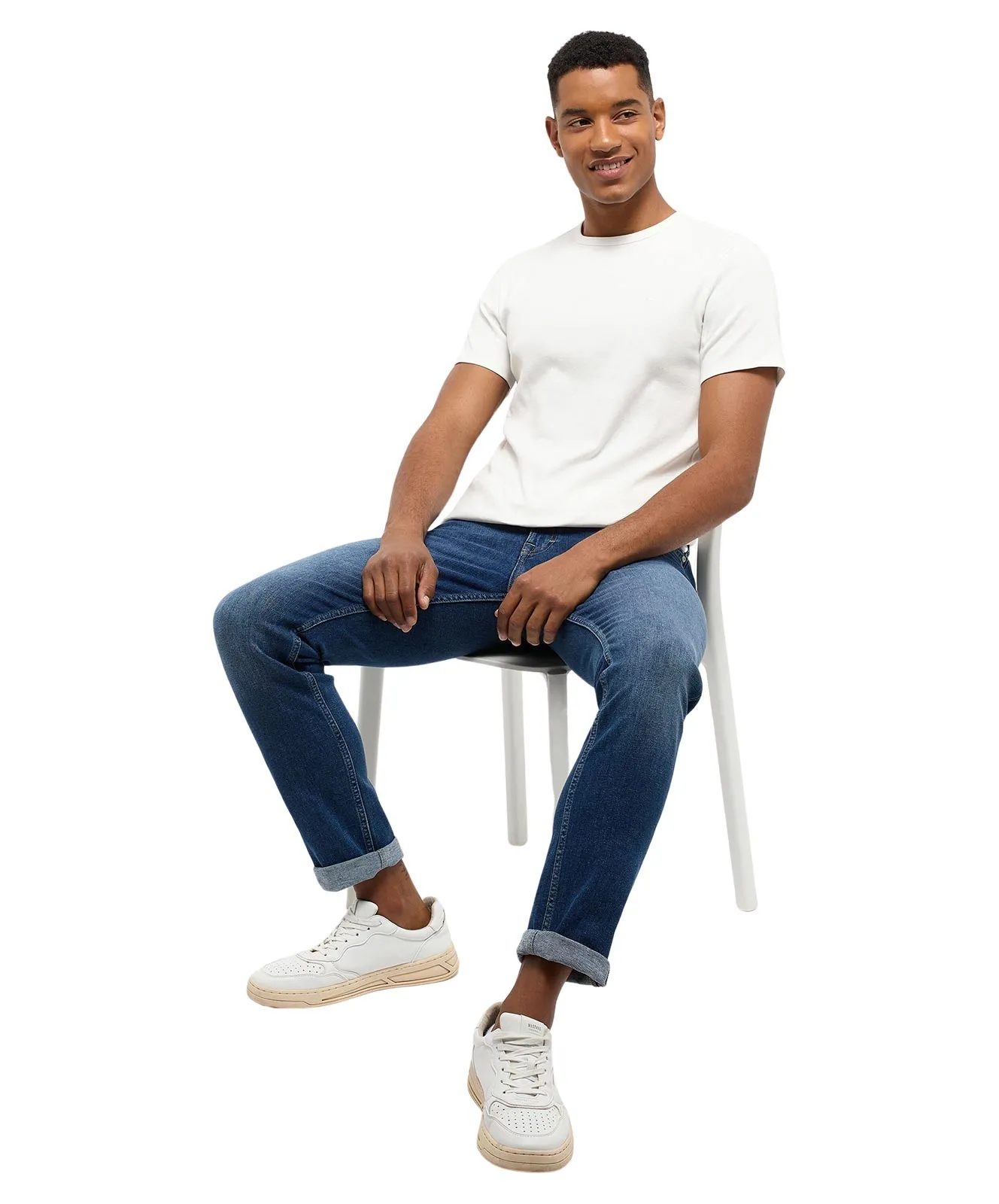 Mustang T-Shirt Allen C Basic in Cannoli Cream
