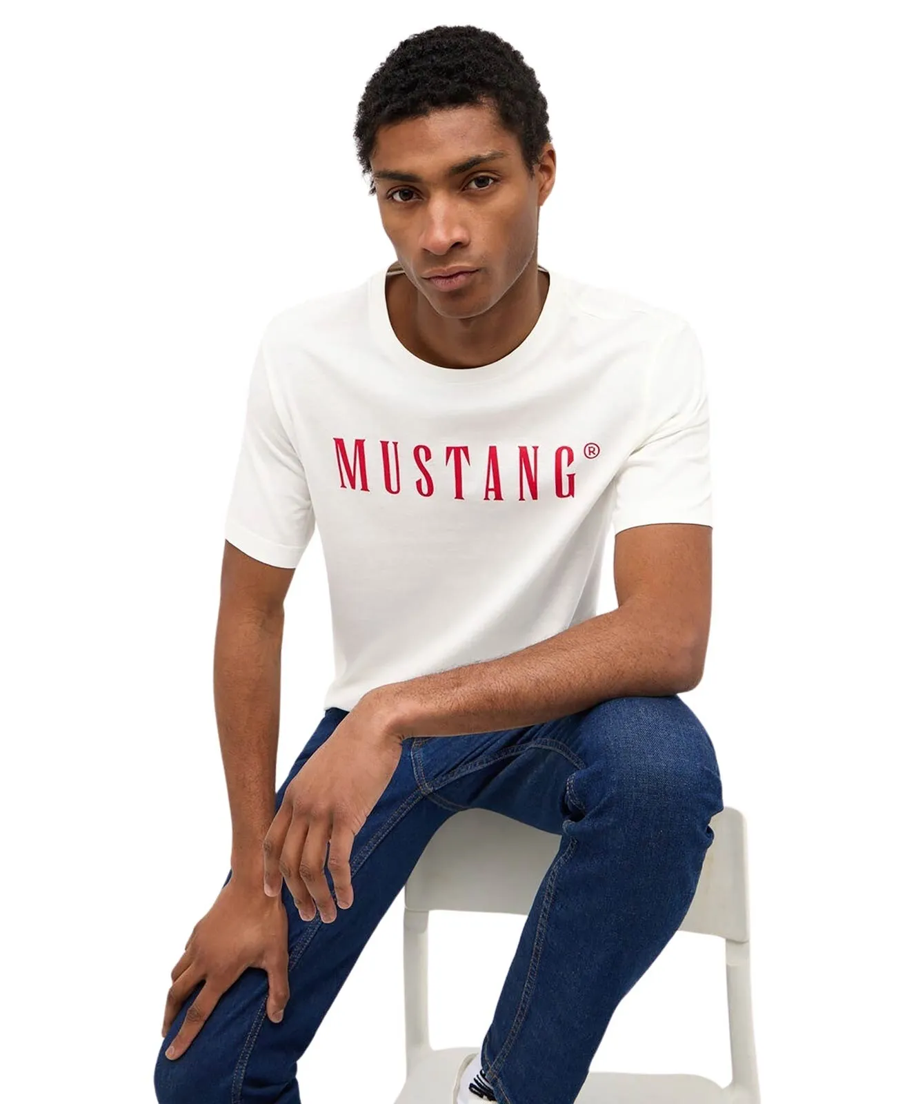 Mustang Logoshirt Austin in Cannoli Cream