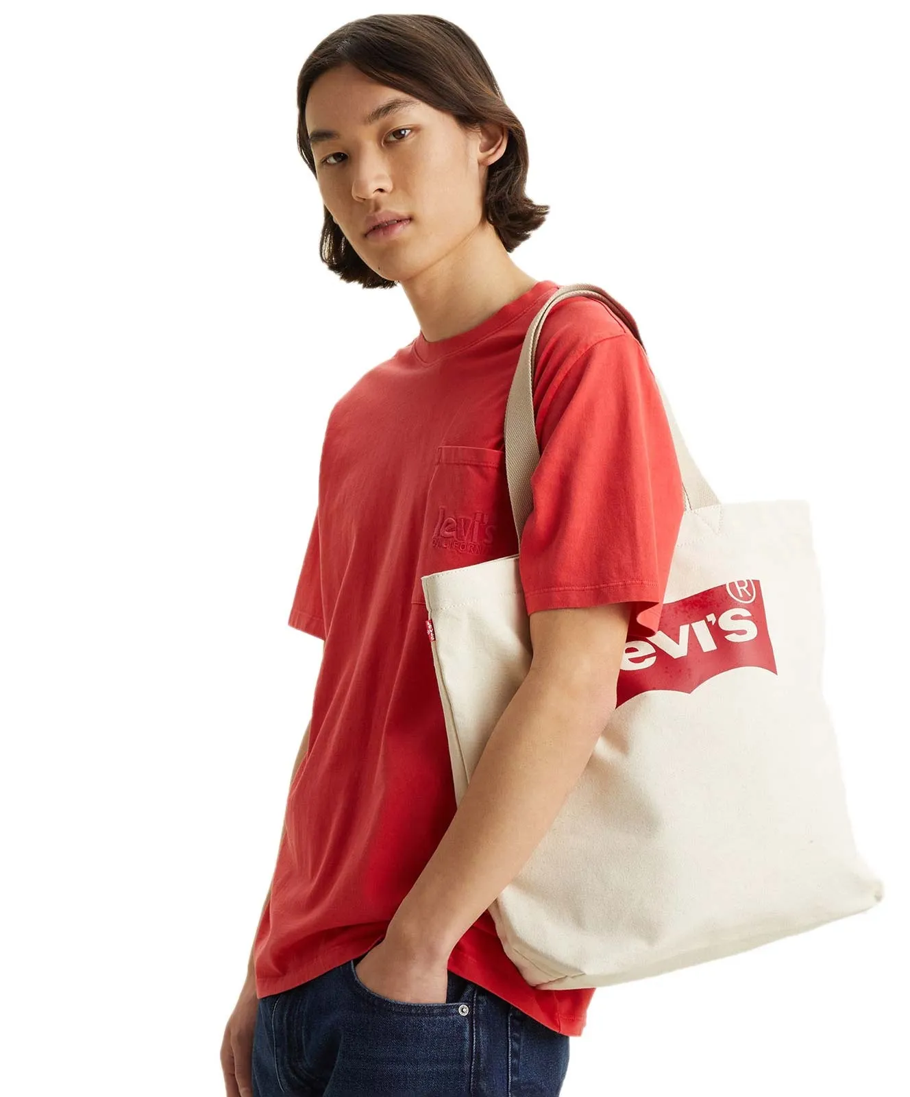 Levis Einkaufstasche Damen in Ecru