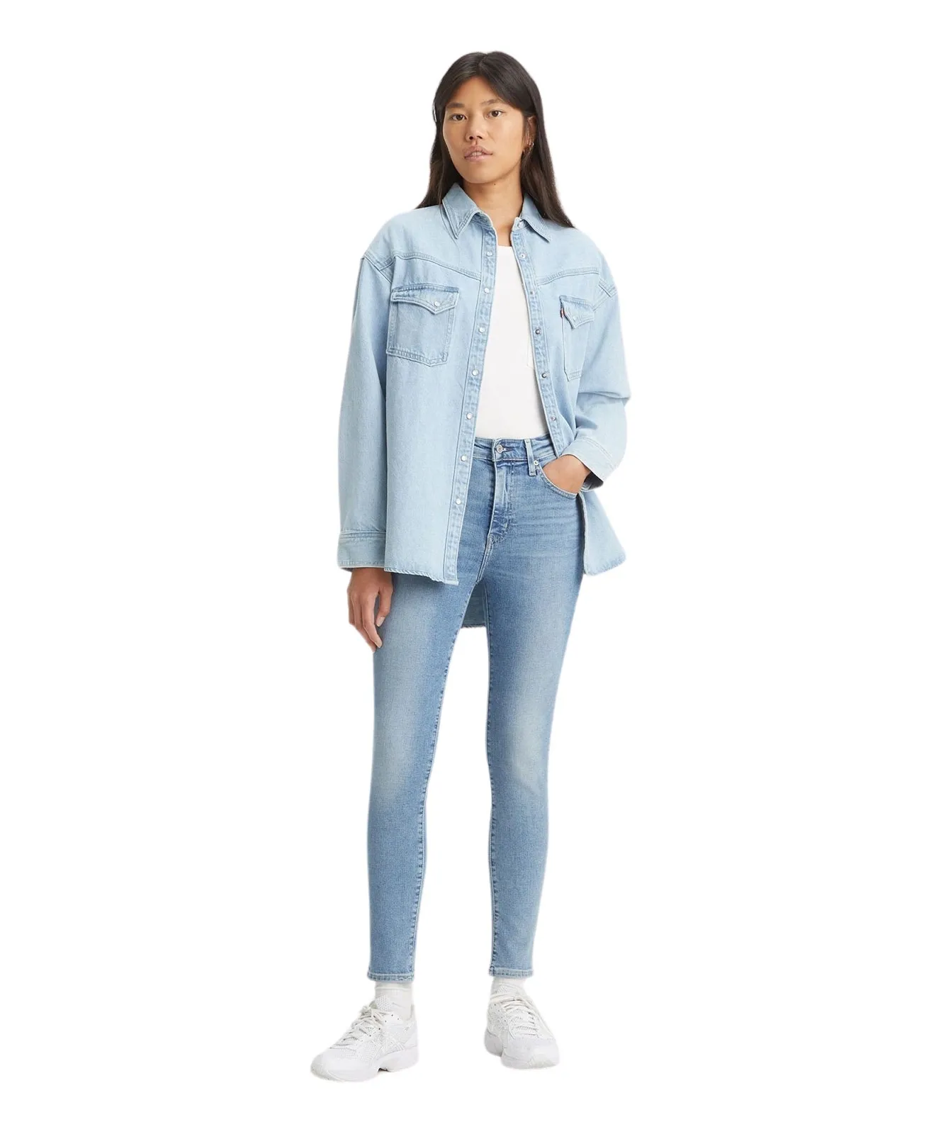 Levis High Waisted Jeans 721 High-Rise Skinny in Blue Wave Light