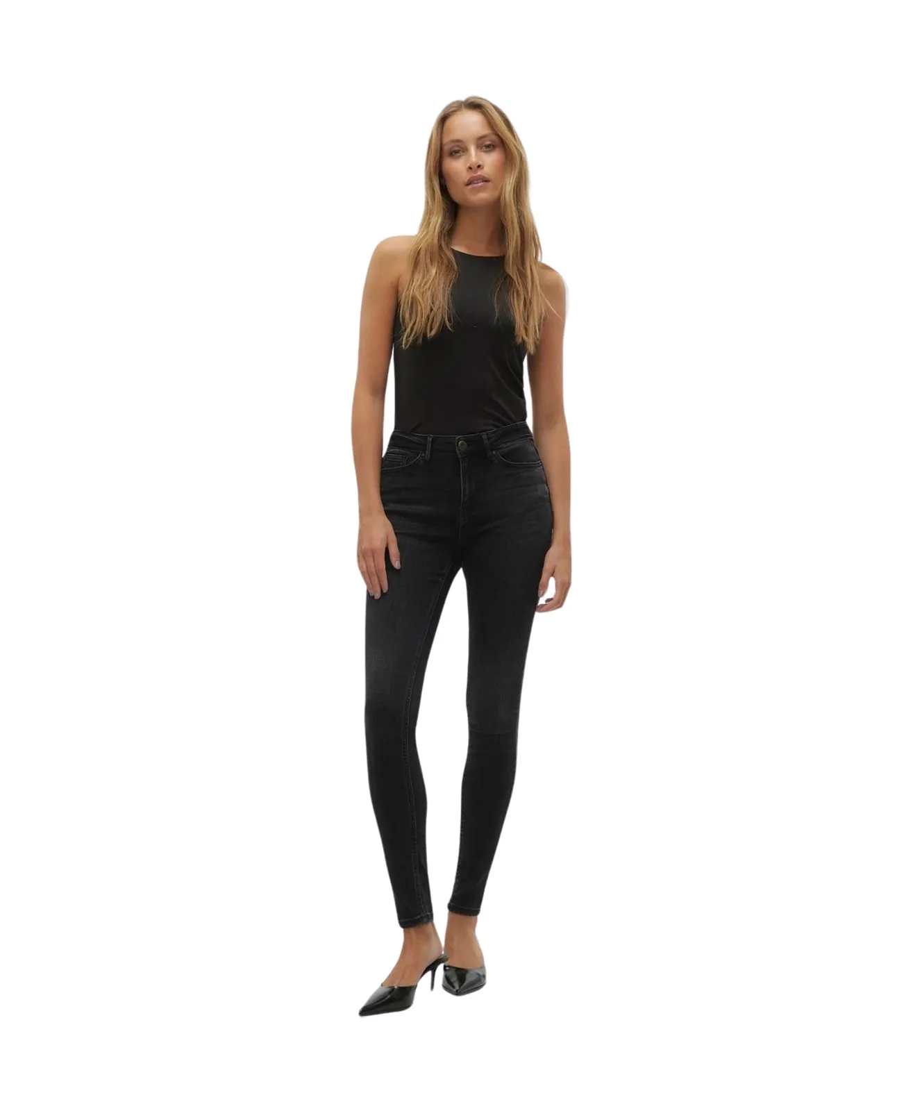 Vero Moda Skinny Jeans Flash in Black Denim