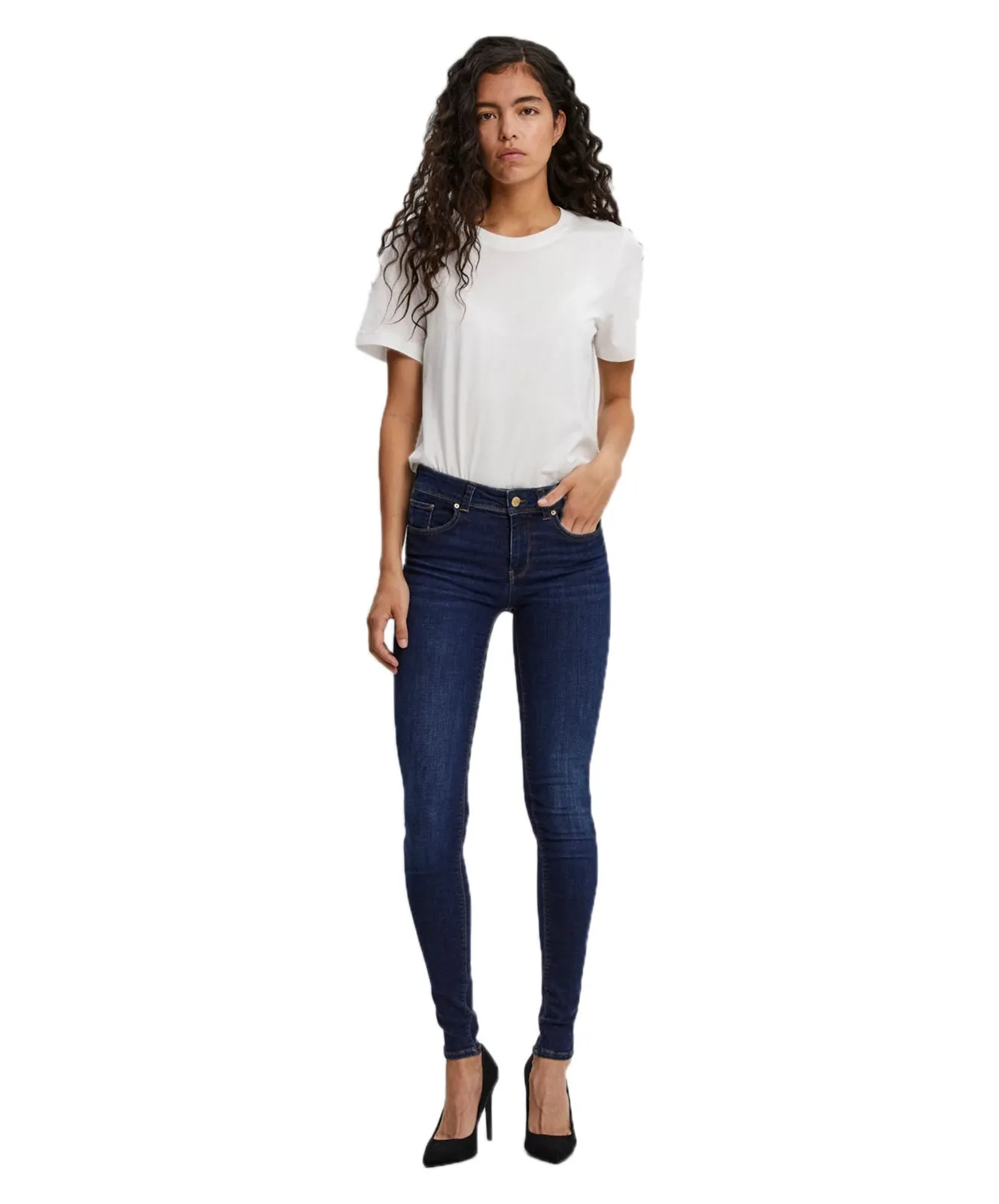 Vero Moda Slim Fit Jeans Lux in Dark Blue