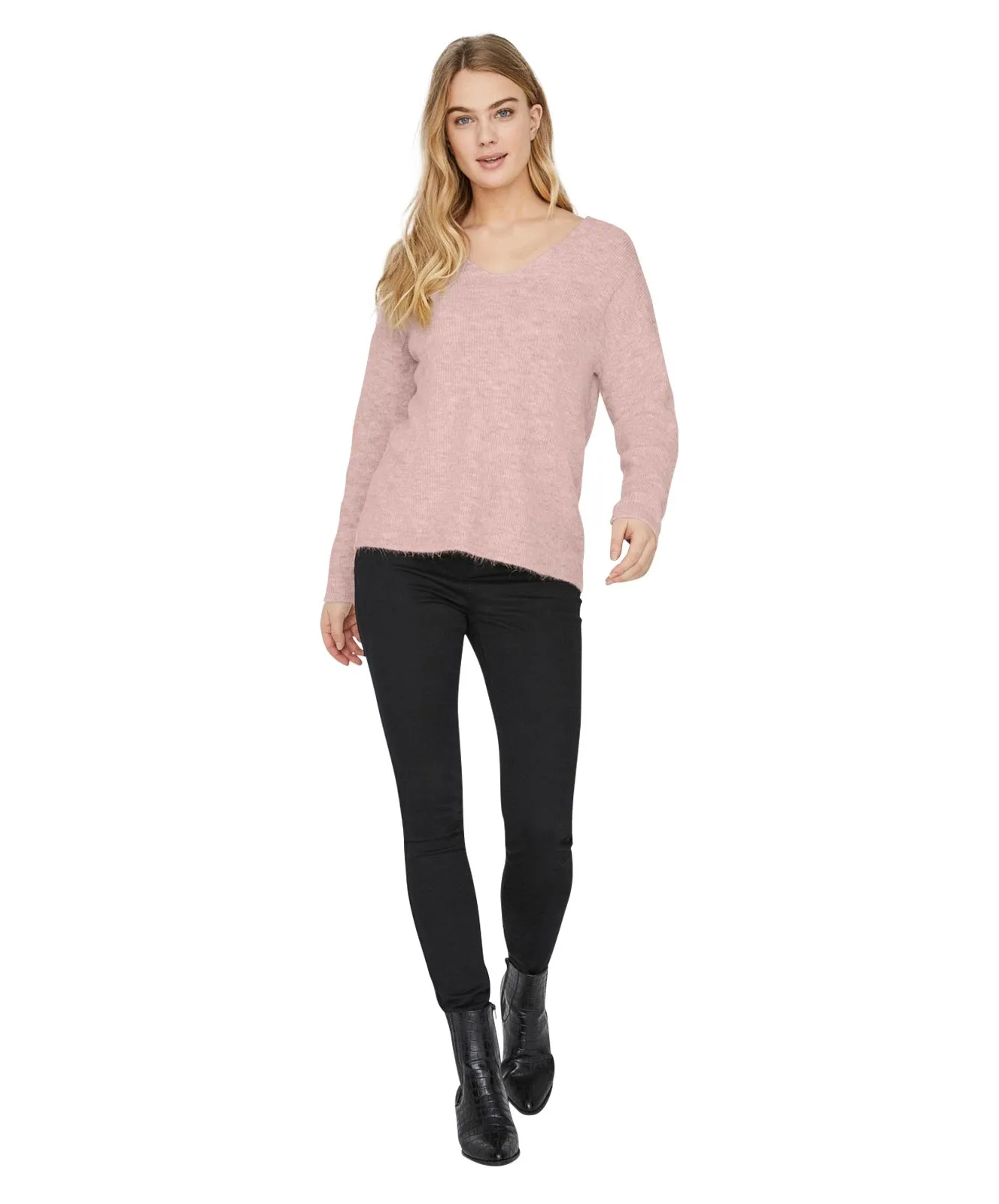 Vero Moda Strickpullover Crewlefile in Sepia Rose