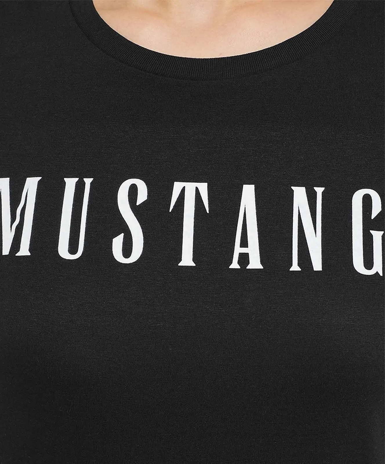 Damen Shirt Alina C Logo Tee von Mustang in Black