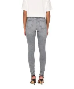 Damen Jeans Power Push Up von Only in Grey Denim