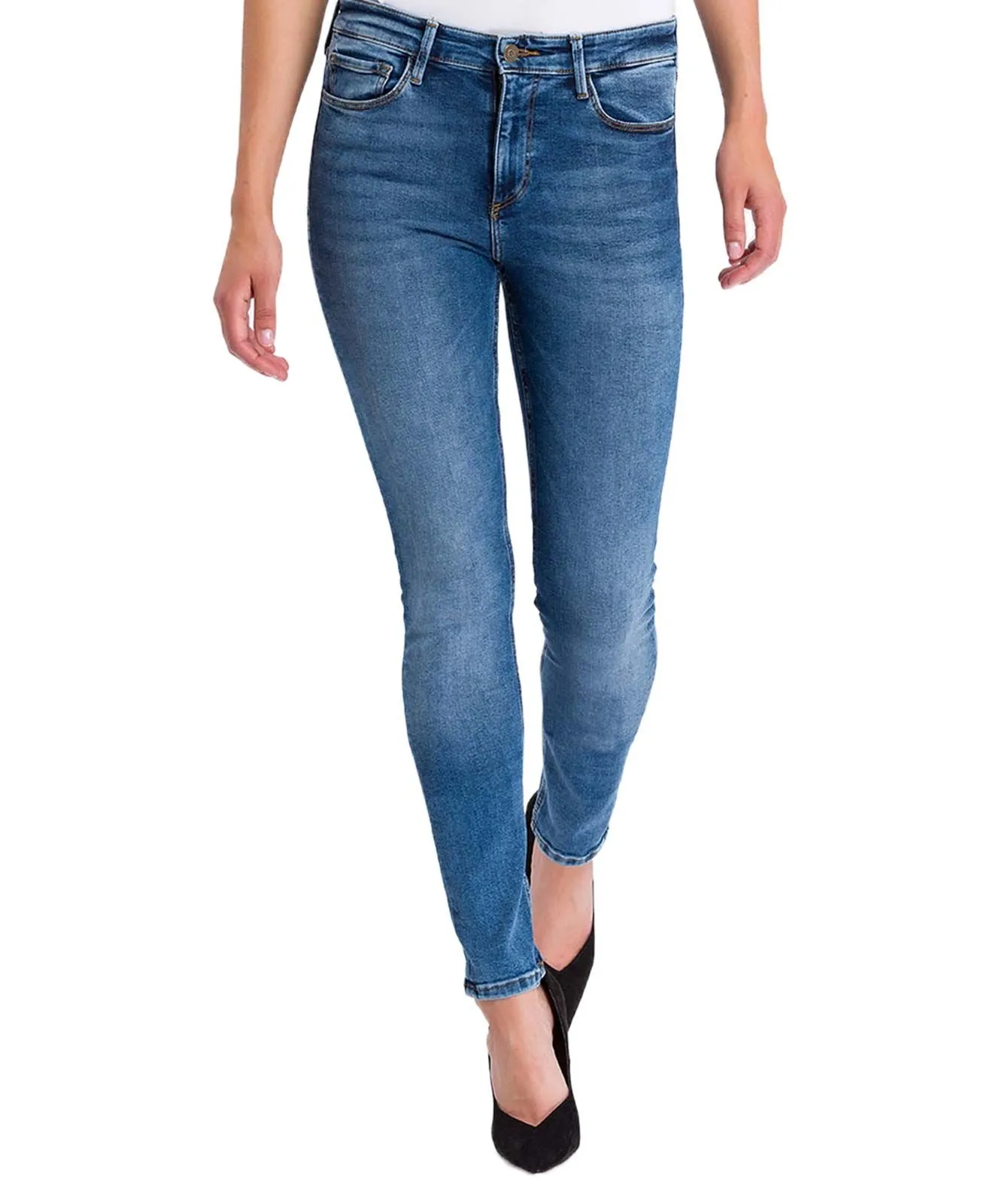 Cross Jeans Natalia mittelblaue High Waist Jeans