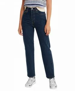 Levi’s Ribcage Straight Ankle Jeans in dunkler Waschung