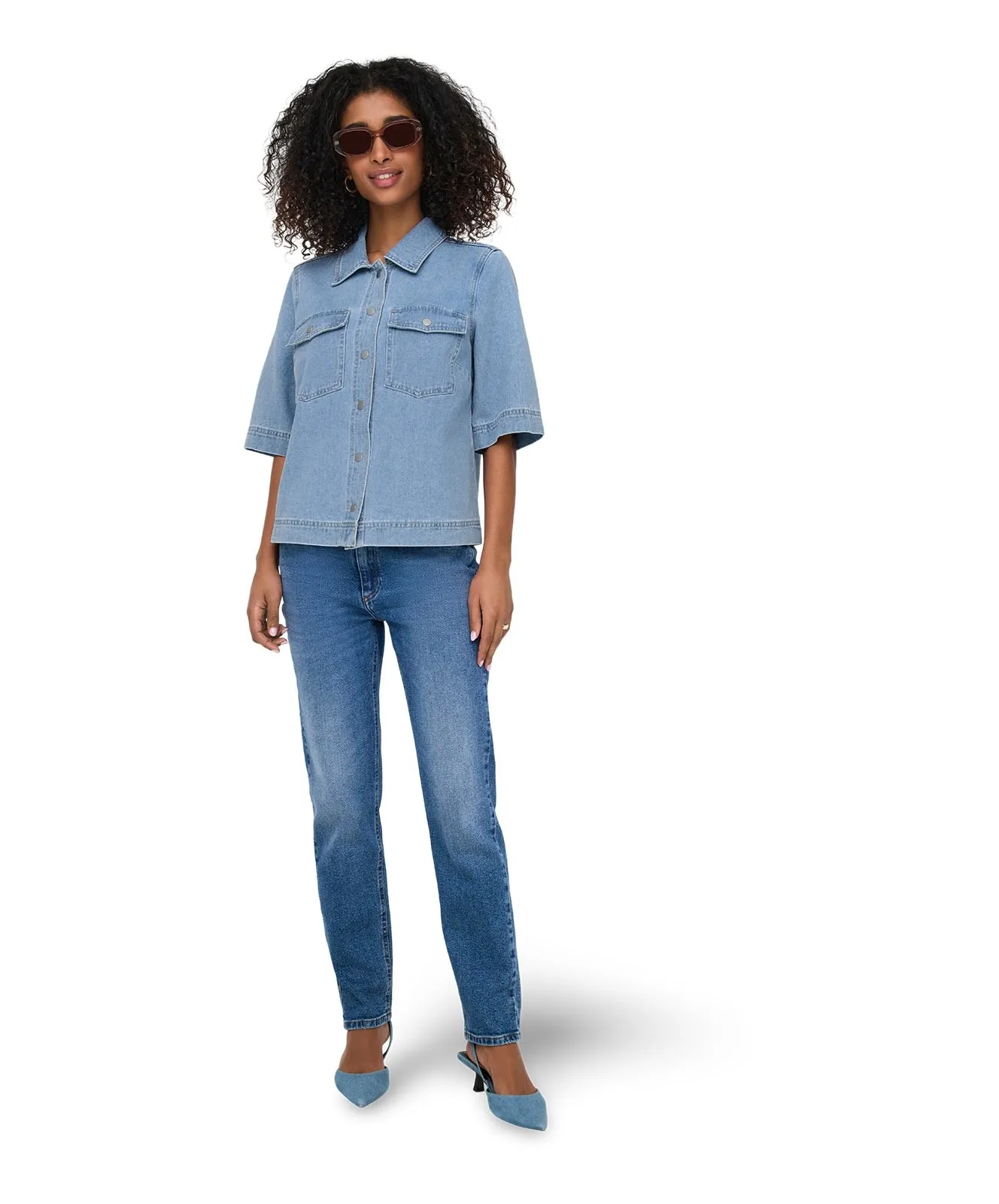Damen Bluse Belle von Only in Light Blue
