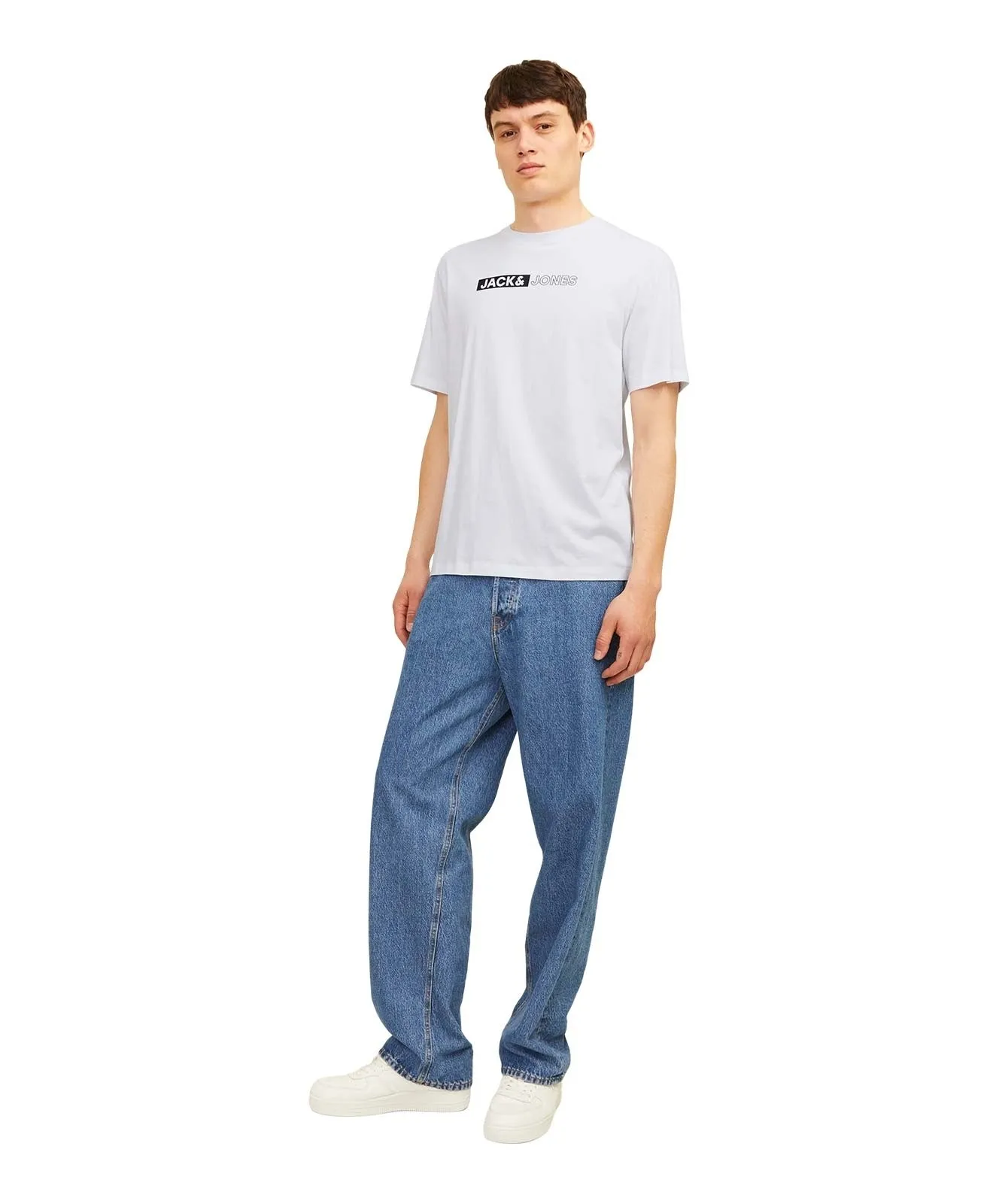 Herren Shirt Corp Logo Tee von Jack & Jones in White PLAY 5