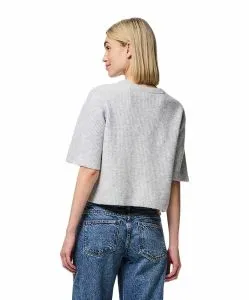 Pieces Cardigan Silly mit Rundhals in Grau