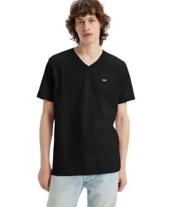 Levi's T-Shirt Housemark in Schwarz mit V-Ausschnitt