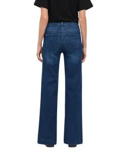 Mac Dream Wide Leg Jeans in Cobalt Authentic Waschung