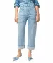 Damen Jeans Baggy Straight von MAC in Light Blue Net Washed