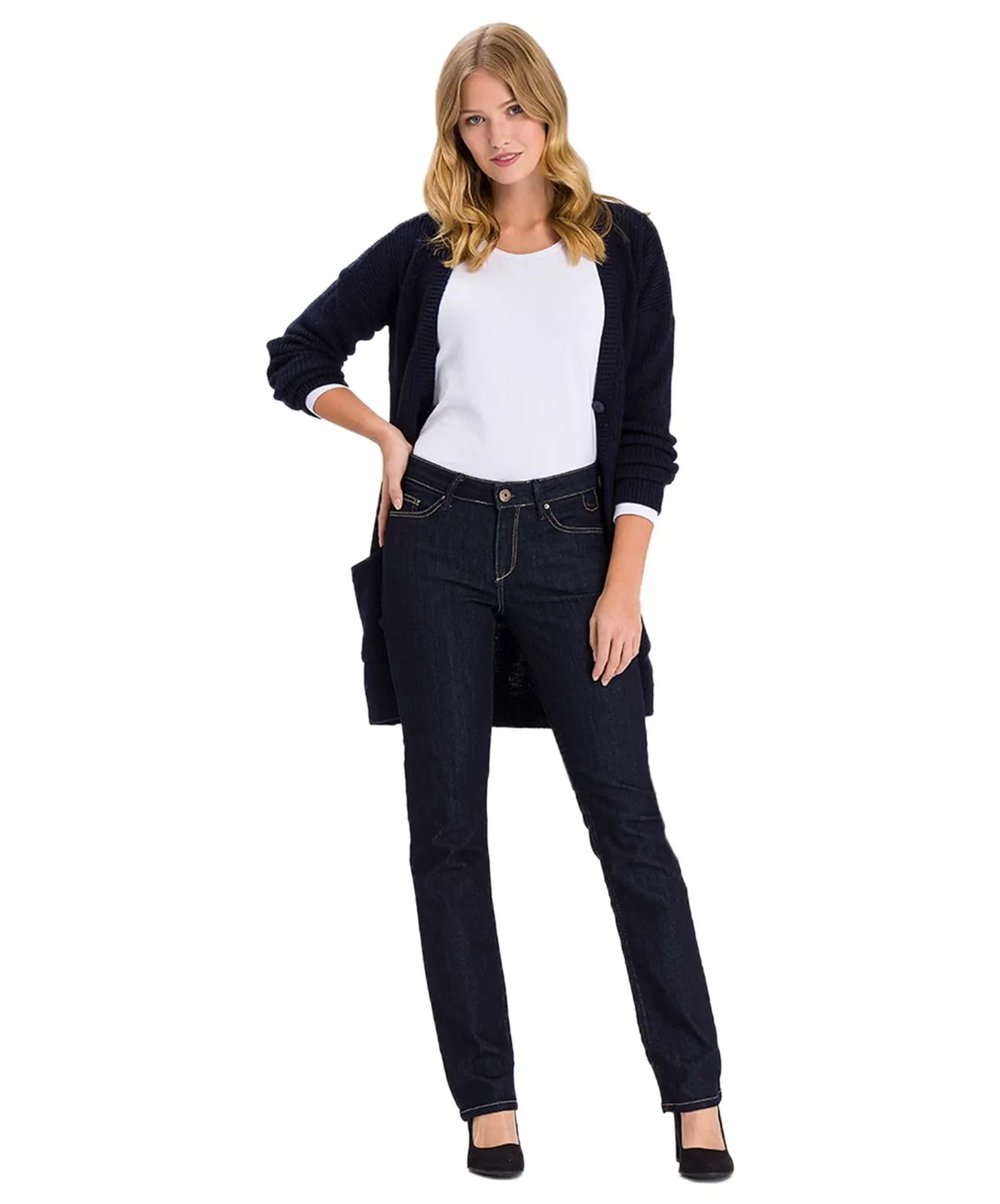Damen Jeans Rose von Cross in Deep Blue