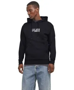 Jack & Jones Kapuzenpullover Corp Graphic Sweat in Schwarz