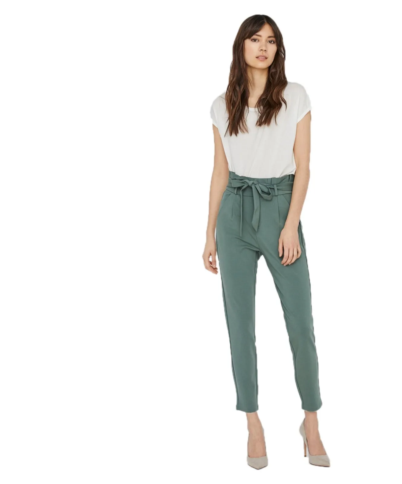 Damen Hose Eva Paperbag von Vero Moda in Laurel Wreath