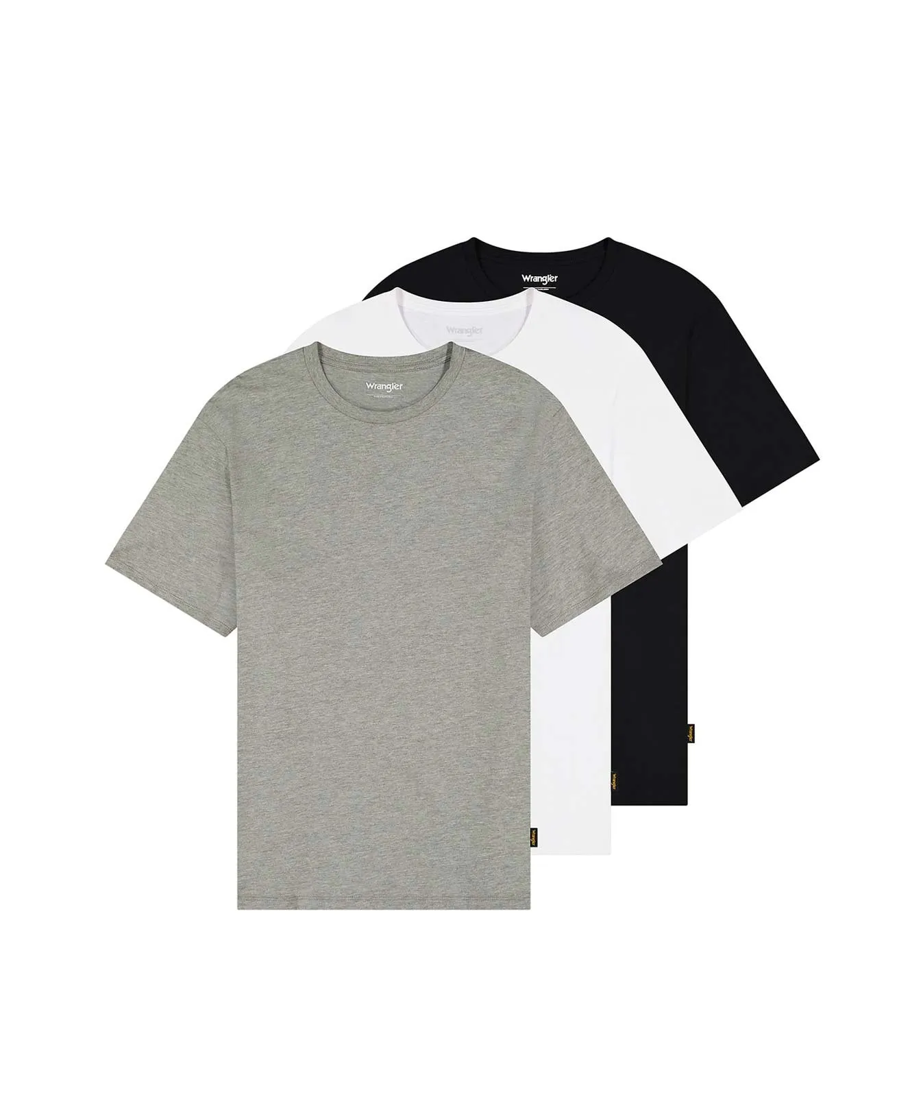 Herren Shirt 3 Pack Tee von Wrangler in White Grey Black