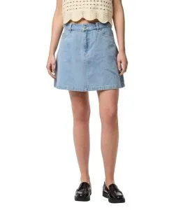 PIECES Jeansrock in A-Linie aus hellblauem Denim