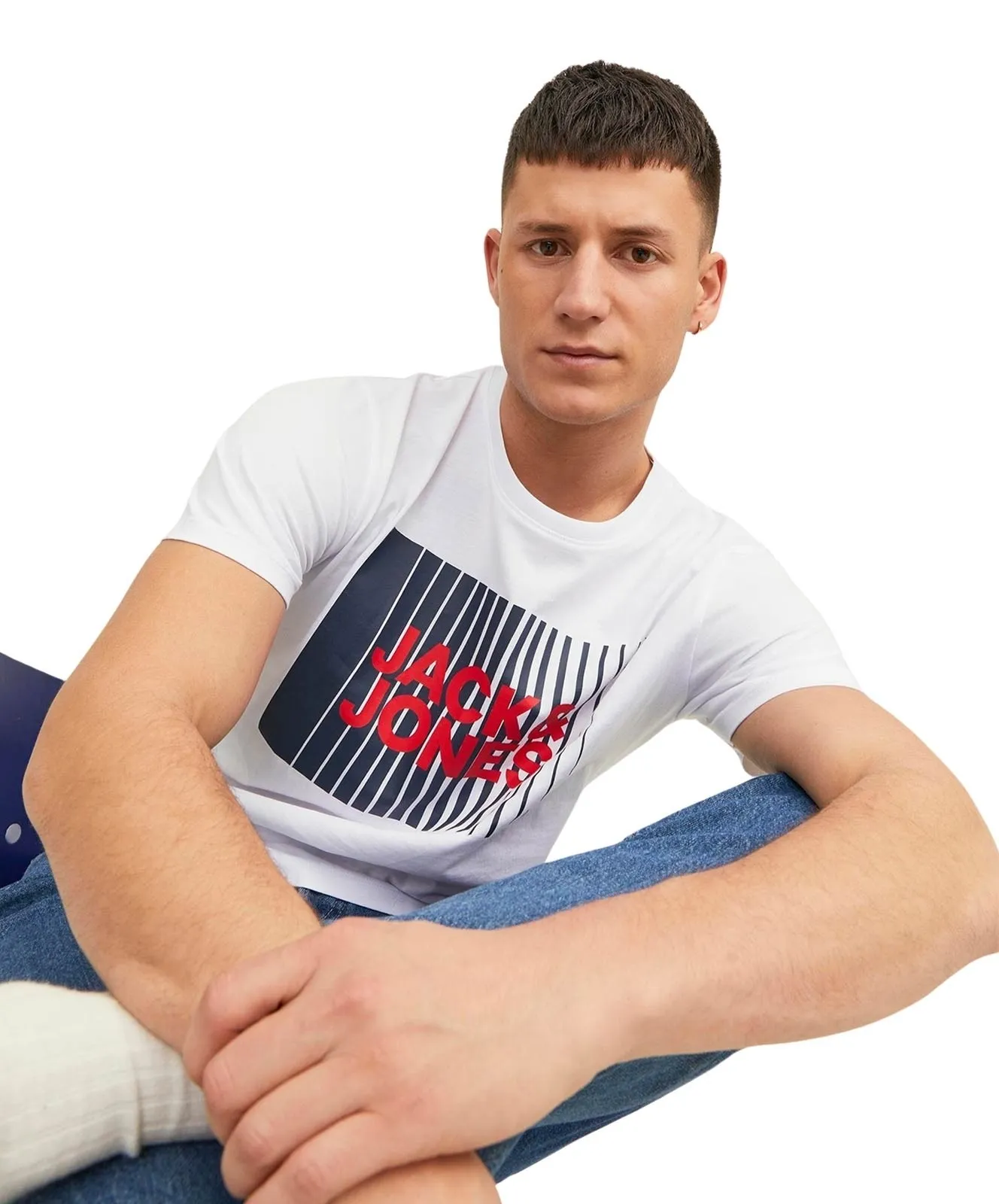 Herren Shirt Corp Logo Tee von Jack & Jones in White