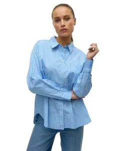 Vero Moda Hemdbluse Parina mit Stilfaktor in Blau