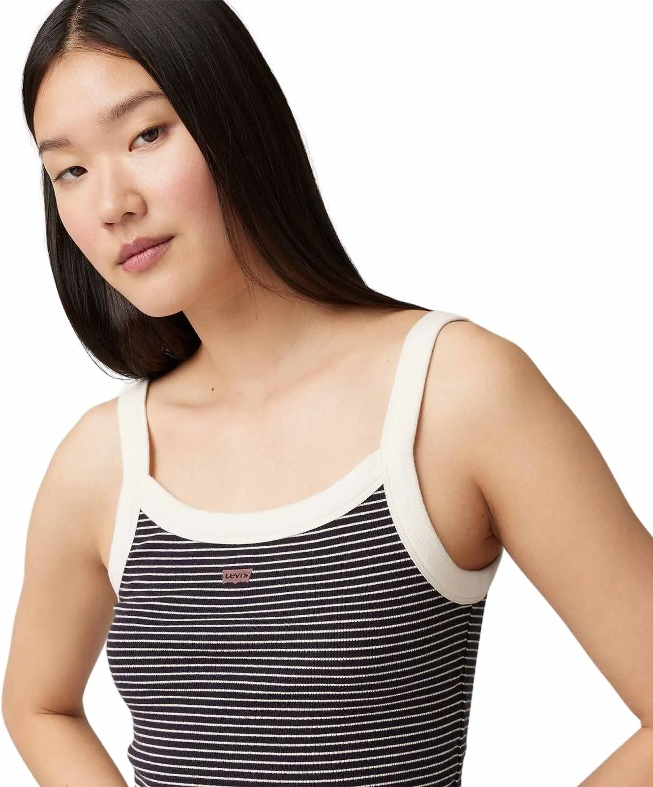 Damen Shirt Sporty Rib Tank Top von Levis in Annalise Stripe Navy Blazer