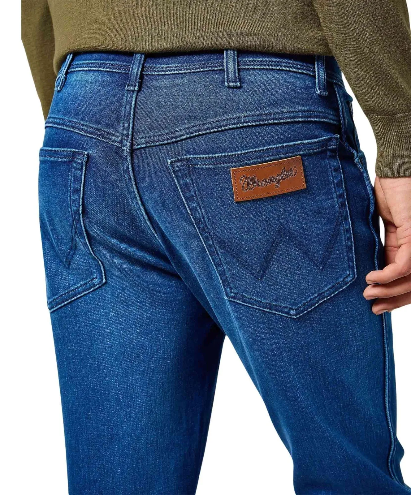 Herren Jeans Texas Slim von Wrangler in Blue Jam