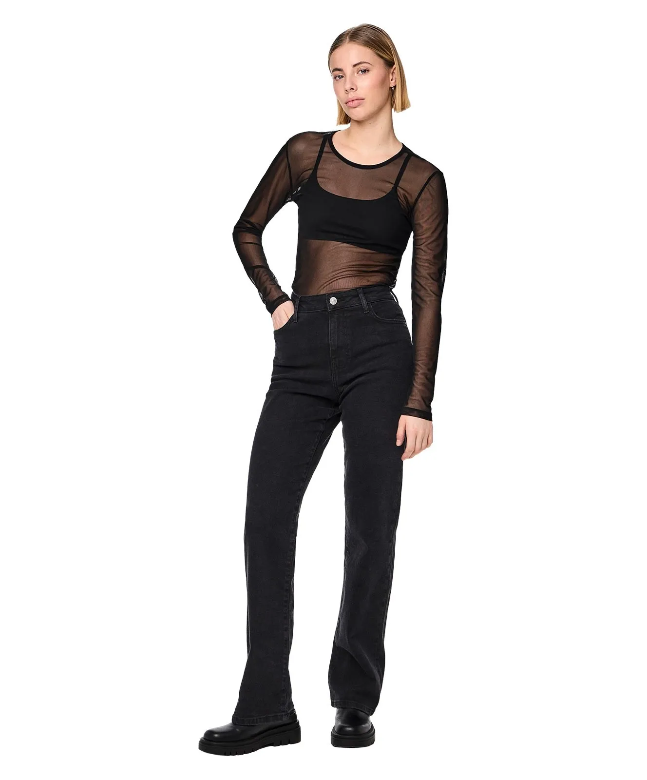 Damen Jeans Kelly von Pieces in Black Denim