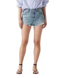 Levi's 501 Shorts mit hohem Bund in hellblauer-Optik