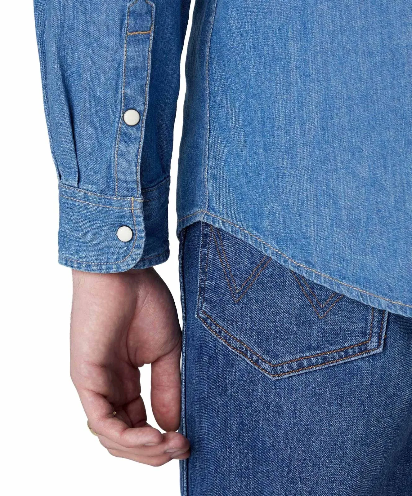 Herren Hemd Western Shirt von Wrangler in Mid Stone