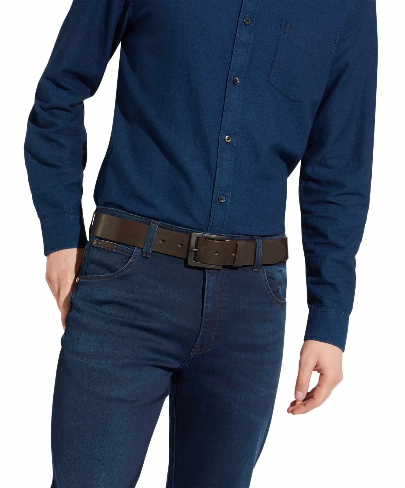 Herren Gürtel Kabel Buckle von Wrangler in Brown