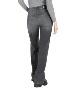 MAC Wide Leg Jeans mit Bügelfalte in Grau