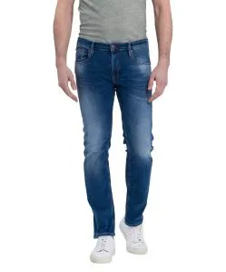 Cross Jeans Slim Fit Damien aus mittelblauem X-Treme Flex Denim