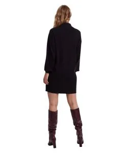 Vero Moda Strickkleid Nancy in Schwarz mit Stehkragen