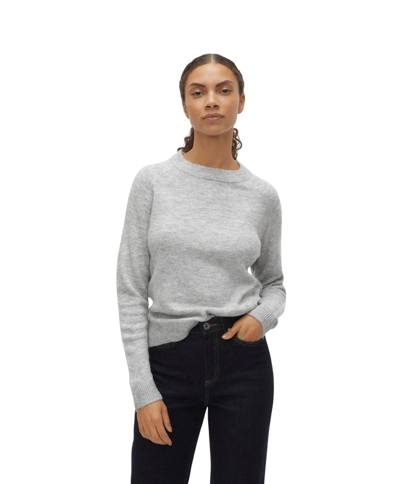 Damen Pullover Filuca von Vero Moda in Light Grey Melange