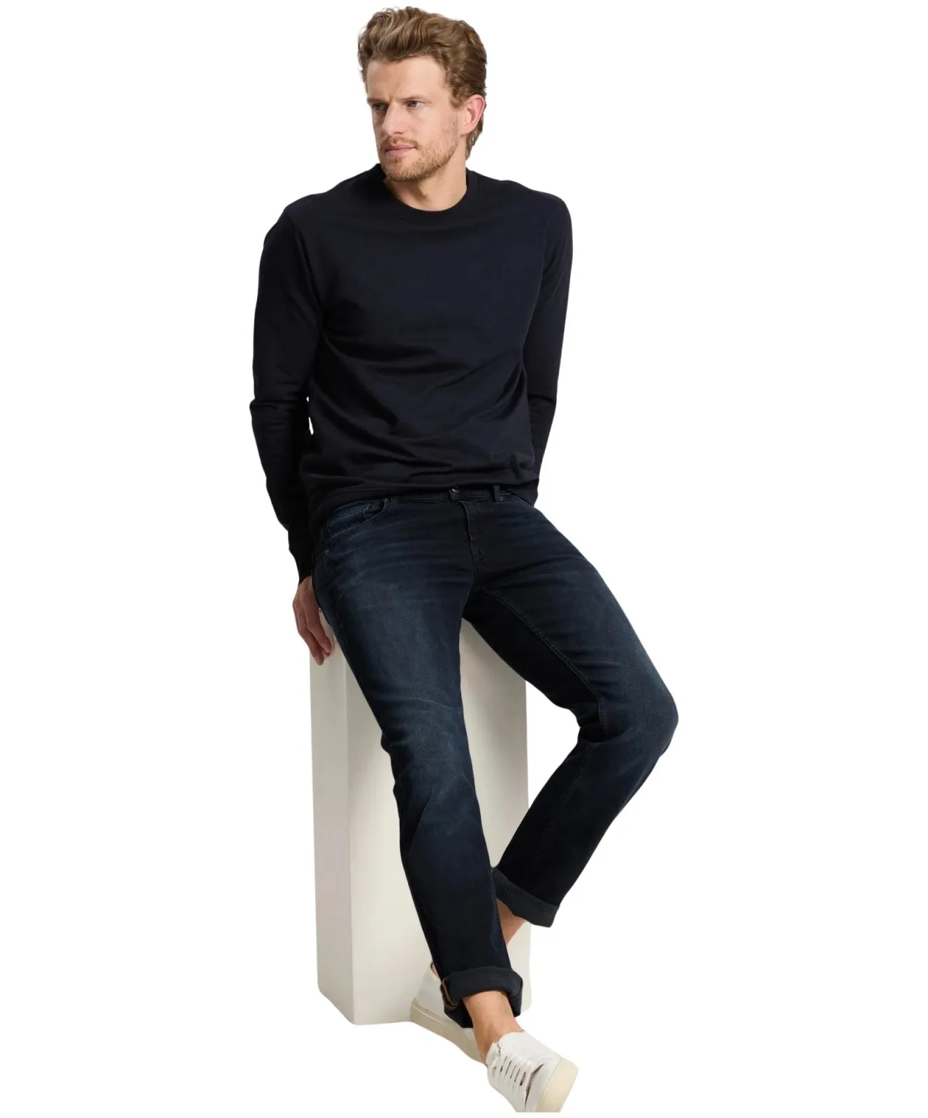 Herren Jeans Damien von Cross in Blue Black