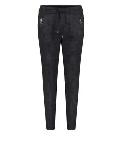 Mac Schlupfhose Easy Smart in dunkel mit Muster