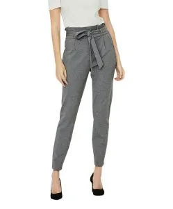 Vero Moda Paperbag EVA mit High Waist in Medium Grey